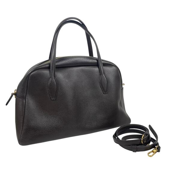 Madewel Top Handle Crossbody Bag in Soft Grain Leather Dark Brown - Picture 14 of 14